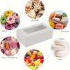 25pcs Gift Packing Box Mini Cookie Boxes with Clear Window White Kraft Paper Gift Boxes Bakery Boxes for 2 Macaron Treats Pastry
