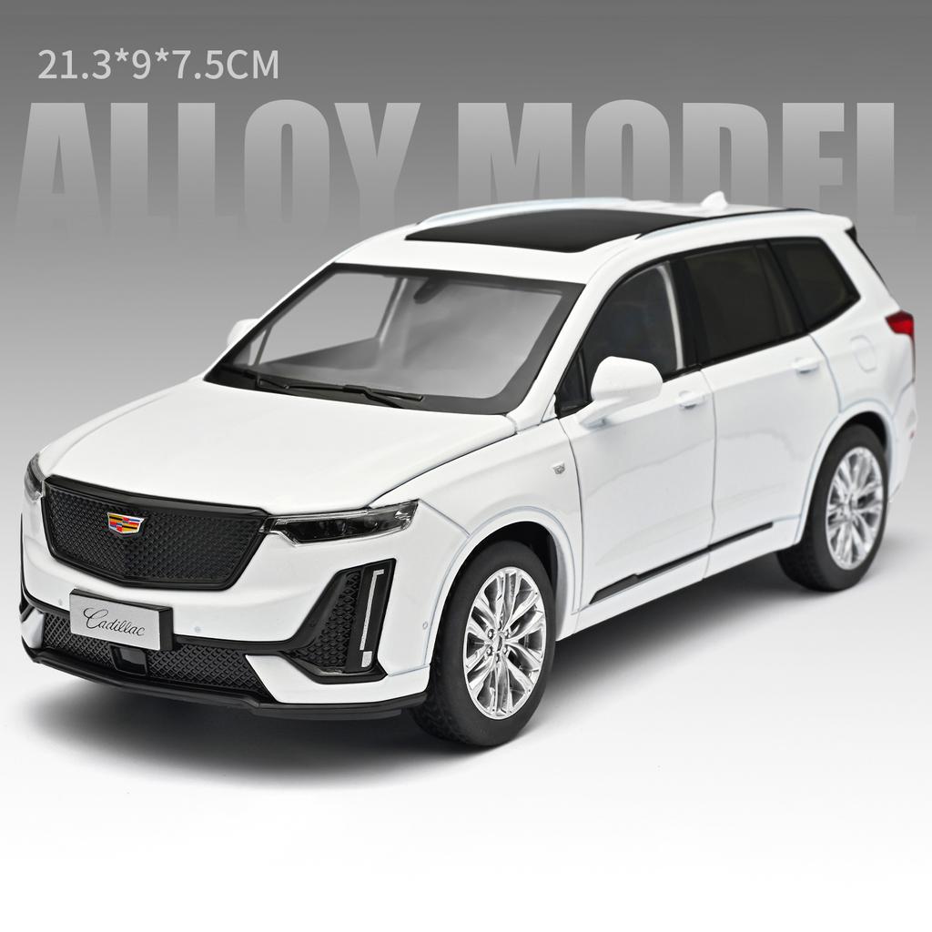 1:24 Cadillac XT6 SUV Alloy Car Model Diecast Metal Off-road Vehicles Car Model Sound and Light Simulation Collection Decoration
