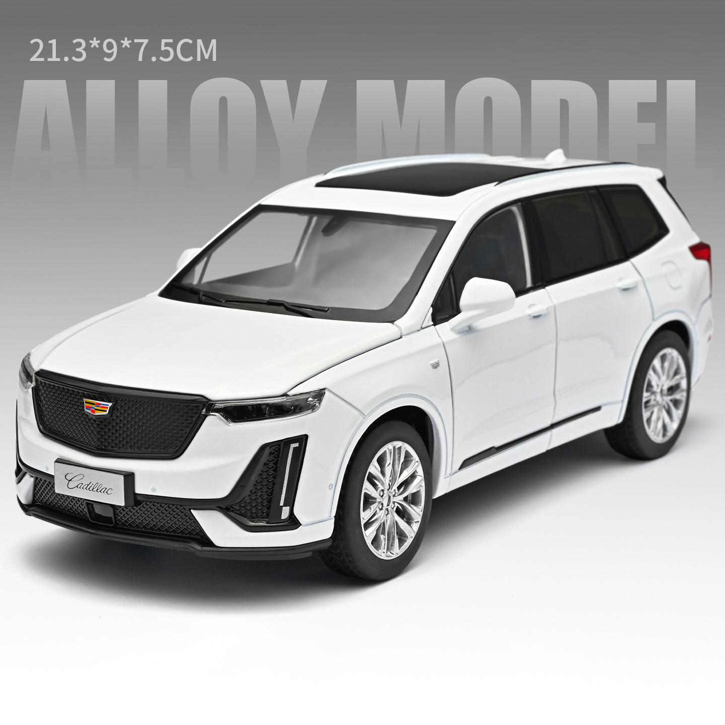 

1:24 Cadillac XT6 SUV Alloy Car Model Diecast Metal Off-road Vehicles Car Model Sound and Light Simulation Collection Decoration белый