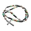 Elegante Collana con Croce di Perline e Pietre Occhio di Tigre Per Uomo Idea Regalo Religioso Collana Spirituale Unisex