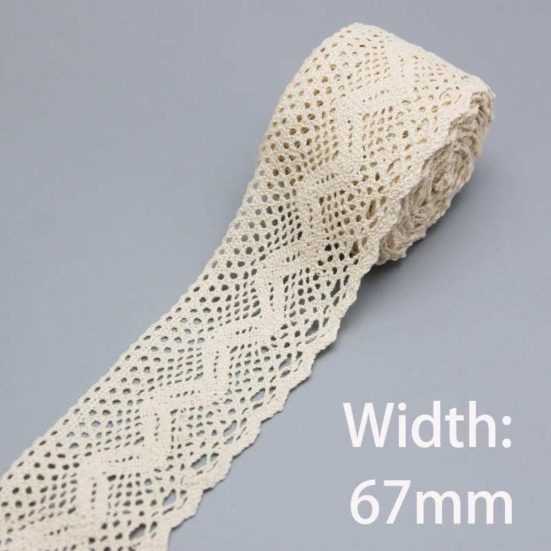 Baumwoll-Spitzenband Beige DIY Handgemacht Hochzeitsparty Basteln Geschenkverpackung Patchwork Gehäkelte Spitze (5 Meter/Lot)