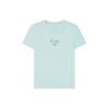 Fila Besticktes Logo Lässiges Cooles Strick Kurzarm T-Shirt Damen Oberteile Himmelgrün F61W428101ALG