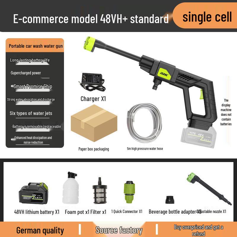 High-Power Wireless Electric Car Wash Gun with Lithium Battery