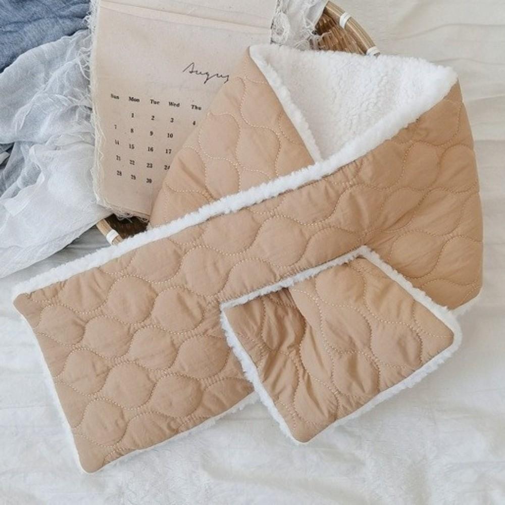 Fashion Thickened Winter Fleece Scarf Pure Color Korean Style Warm Knitted Scarf Unisex Shawl Wrap Winter Autumn