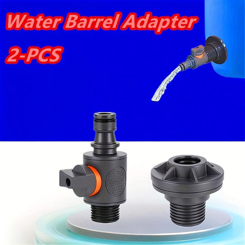 2 Adet PVC/IBC Su Varili Adaptörü, Vanalı Su Tankı Adaptörü, Hızlı Montaj Yağmur Suyu Toplama Konektör Kiti, Dış Dişli Konektör