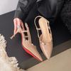 Fashion 2025Luxury Women's Shoes Brand Woman Sandals Rivets Summer Designer  High Heels Shoes Female Leather Pointed Toe Pumps Fashion