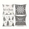 Snowflake And Christmas Tree Patterned Pillowcases, Machine Washable, Suitable For Bedroom And Living Room Decoration.