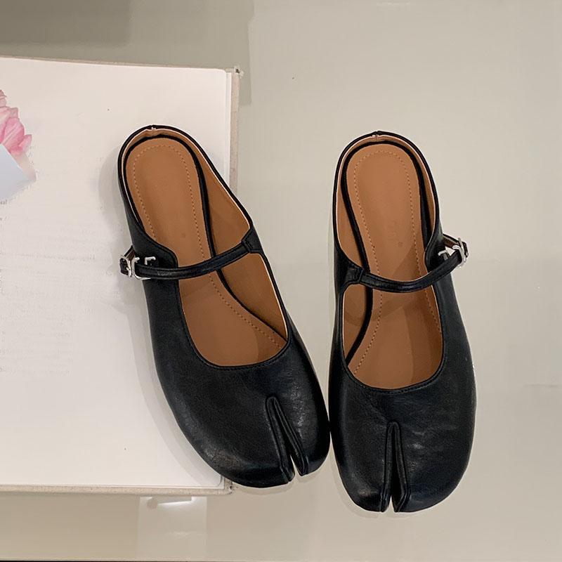 Fashion Fashion Buckle Strap Shallow Women Mary Janes Flats Shoes Strange Toe Footwear Soft Ladies Flats Lolita Shoes Female Slides