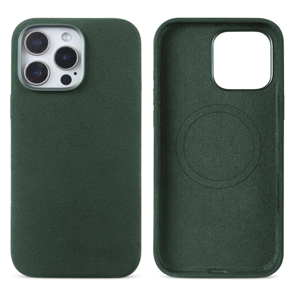 Vollumwickelte magnetische Hülle für ALCANTARA für iPhone 16 Pro Max 16pro Kunstleder Supercar Wildleder Handyhüllen Abdeckung