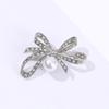 Sparkling Rhinestones Bowknot Heart Oval Brooch Pin Retro Design Lightweight Badge Pin For Dresses Coats And Suits