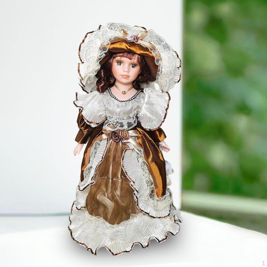 16.14 Inch Tall Porcelain Doll Collector's Figurine – Charming, Old-fashioned Ceramic