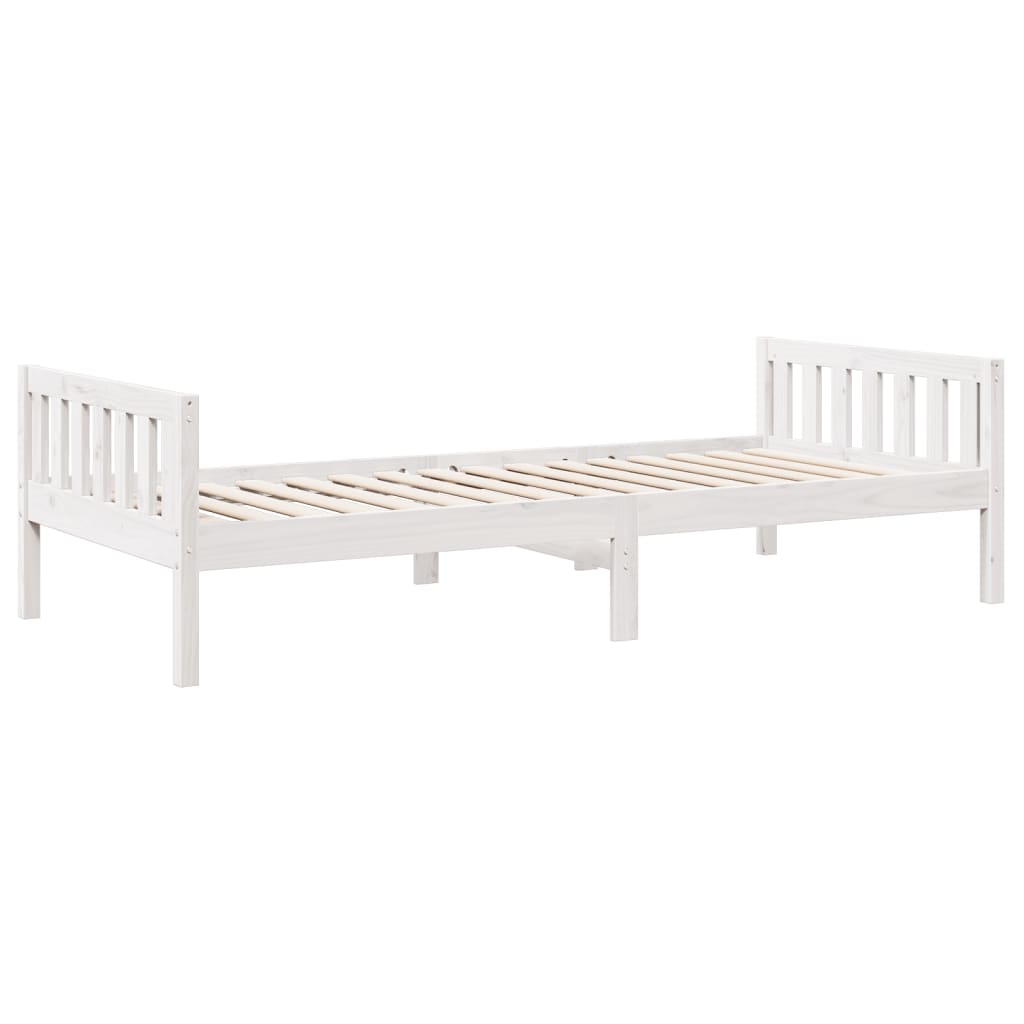 Vidaxl Łóżko Dziecięce Bez Materaca, Białe, 90X200 Cm, Drewno Sosnowe