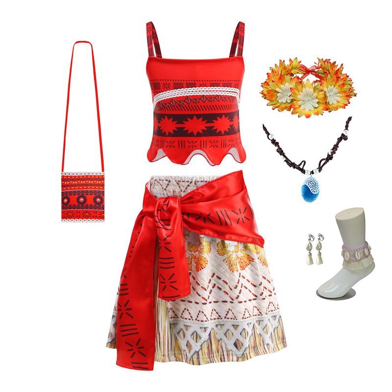 Nyeste Film Prinsesse Moana 2 Kjole Piger Cosplay Vaiana Karneval Fest Hav Eventyr Kostume Børn Festtøj Outfit
