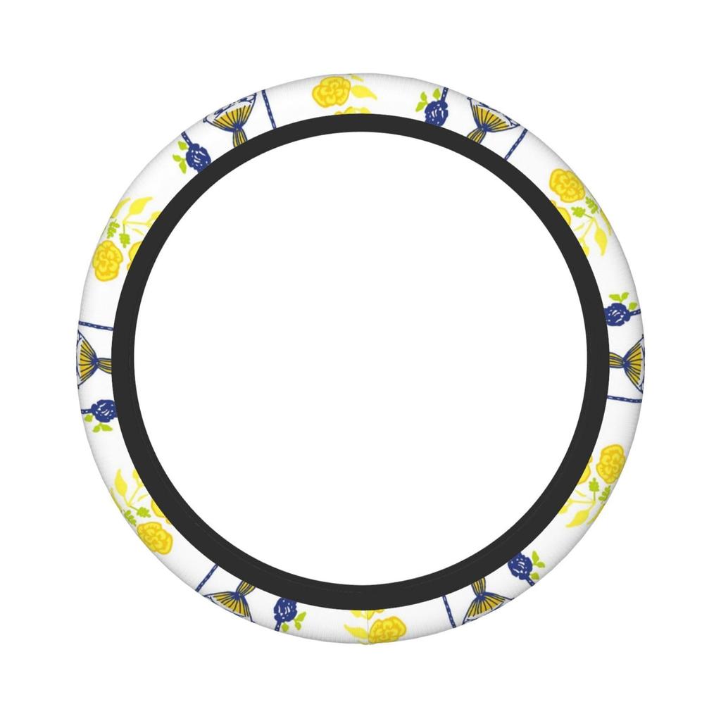 Moomin Steering Wheel Cover, Mini Car, Extendable Handle, Anti-Slip, Stylish, Four Seasons, General, 15.0 Inches (38 Cm)