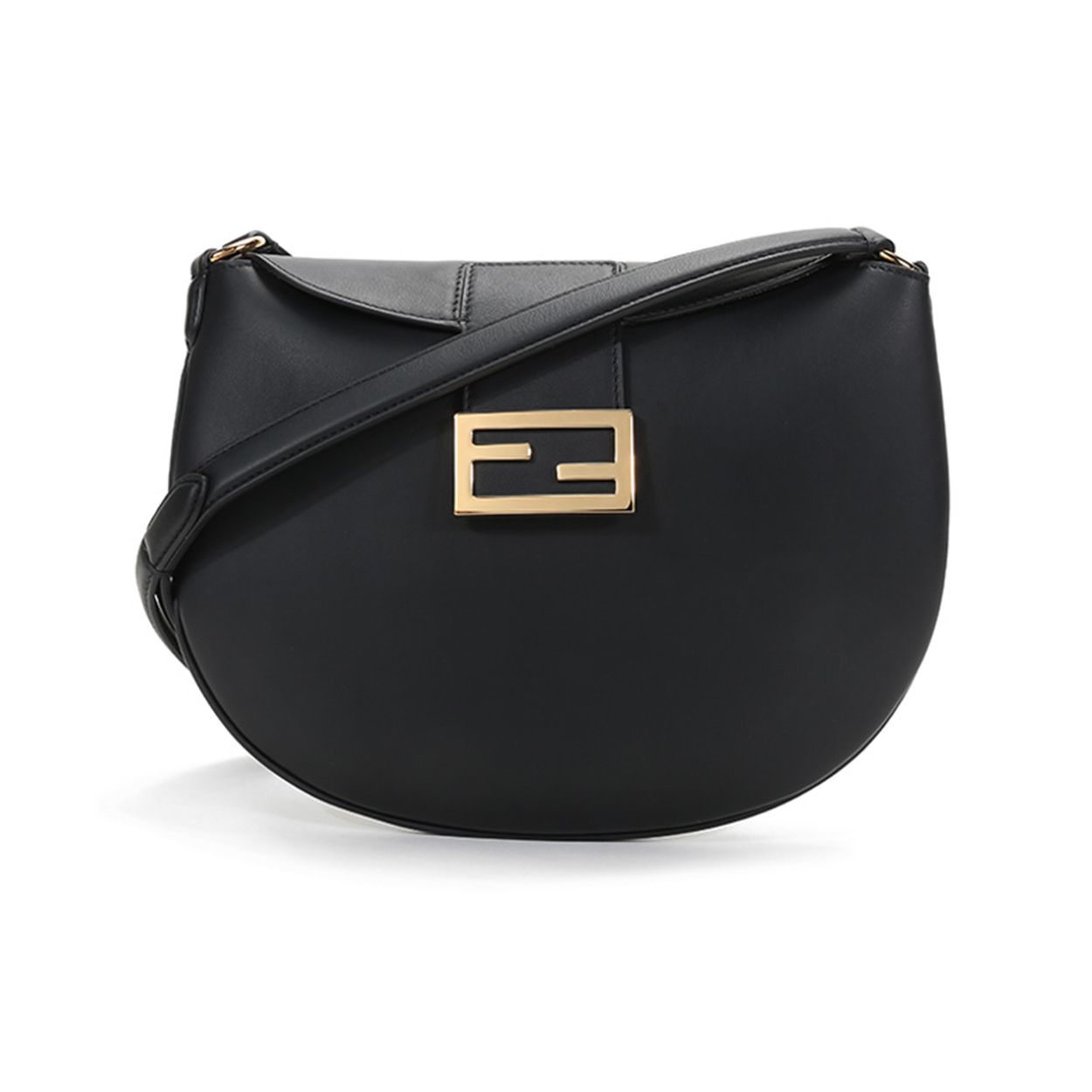 Fendi Croissant Schoudertas Nero Dames Schoudertassen Zwart 8BR790-AF2P-F0KUR Basic Set (Bag+Dust Bag)