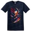 Skull T Shirt Neon Abstract Psychedelic Lightning Art Gothic Graphic Dark Tee