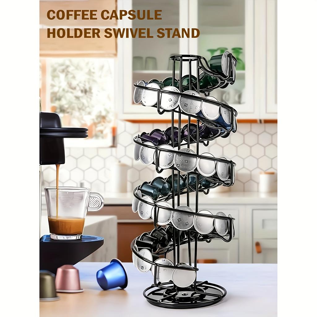1 Stück drehbarer Kaffeekapsel-Organizer, K-Cup-Kaffeekapsel-Organizer, Kaffee-Organizer für den Schreibtisch im Café, im Büro und in der Küche