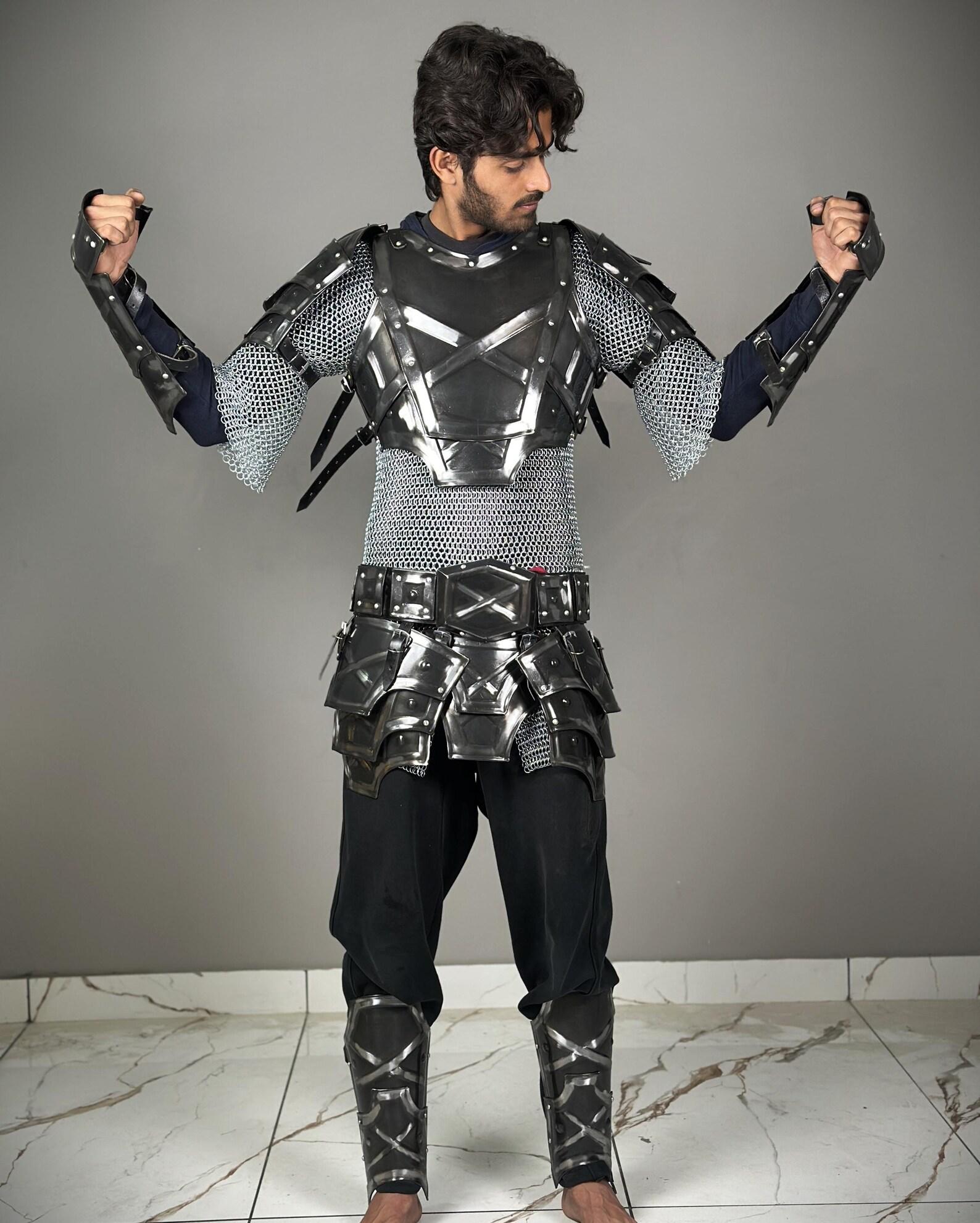 Moria Dwarf Armor Outfit, Medieval Blackened Steel Warrior Suit for Cosplay and Reenactment