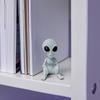 3D-gedruckte Alien-Statue, Sci-Fi UFO Alien-Skulptur, Lustige sitzende Alien-Figur, Kreatives Ornament für Zuhause Büro Schreibtisch Regal Arbeitsplatz Kaffee