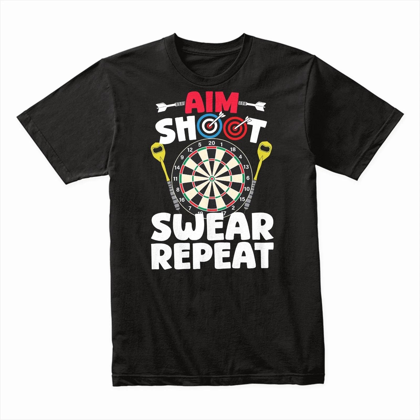Aim Shoot Swear Repeat Funny Hunting T-Shirt Gift for Hunters, Funny Humor Tee 4XL