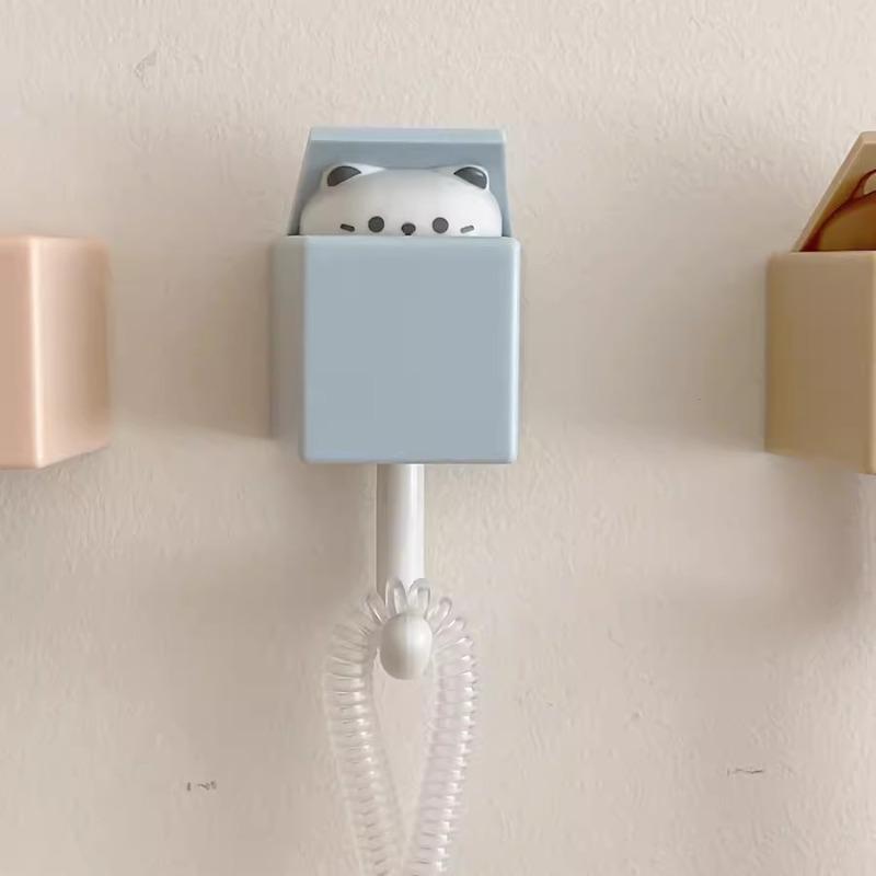 1Pc Cartoon Cute Cat Hook Powerful and Seamless Creative Hook High Value Bedroom Hall Telescopic Hook