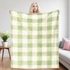 Green Gingham Printed Blanket Suitable For Sofa Beds, Offices, Travel Camping Chairs, Warm Woolen Blankets