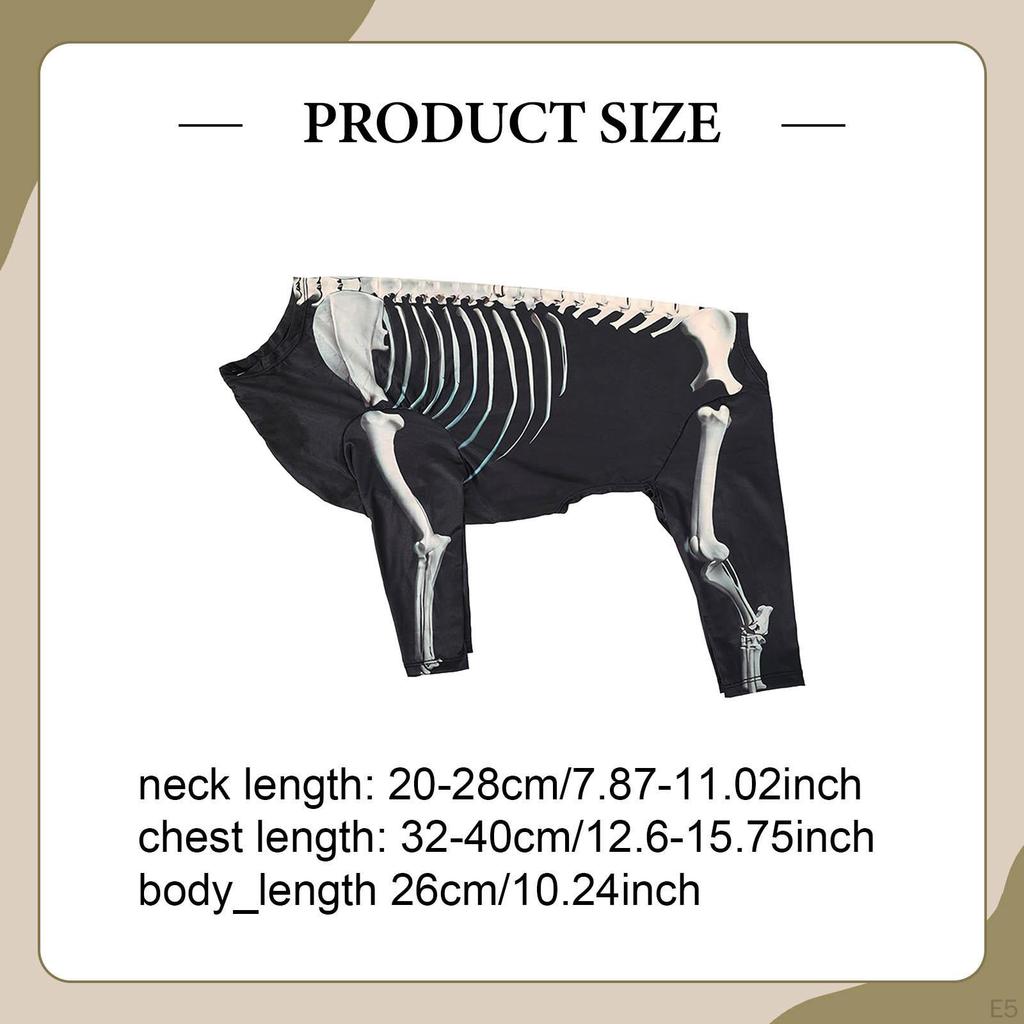 Dog Skeleton Halloween Costume Apparel Clothes Onesie for Festival Carnival