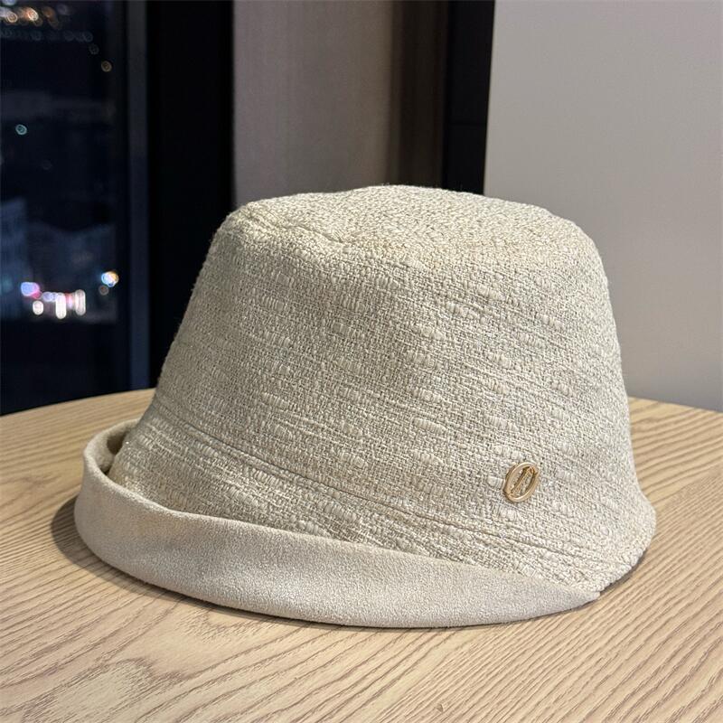 Summer Simple Dome Short Brim Sun Hat Breathable and Versatile Fashion Crimped Knitted Basin Hat Women's Travel Sun Hat