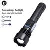 Durable Multi-Function Waterproof Flashlight with Side Light, White Laser, Zoom, and Electric Display for Outdoor Use