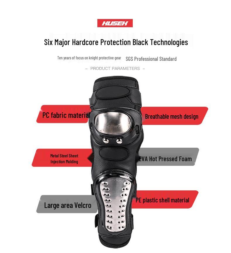 KUSEK Motorcycle Protective Gear: Windproof Knee & Elbow Pads for Cycling and Riding.