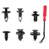 LYMOPYLB 200PCS 6 Different Car Rivet Clips Nylon Bumper Fastener Fender Fastener Push In Trim Clips Plastic Black