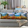 Puyangmei Lake View Theme Digital Printing Pillow Cover Short Plush Suitable Living Rooms Bedrooms Sofas Throw Cushion Cover