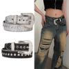 Modern Glittered Belt Jeans Waistband Punk Style Studded Belt Waistband for Street Player Club Party Wear