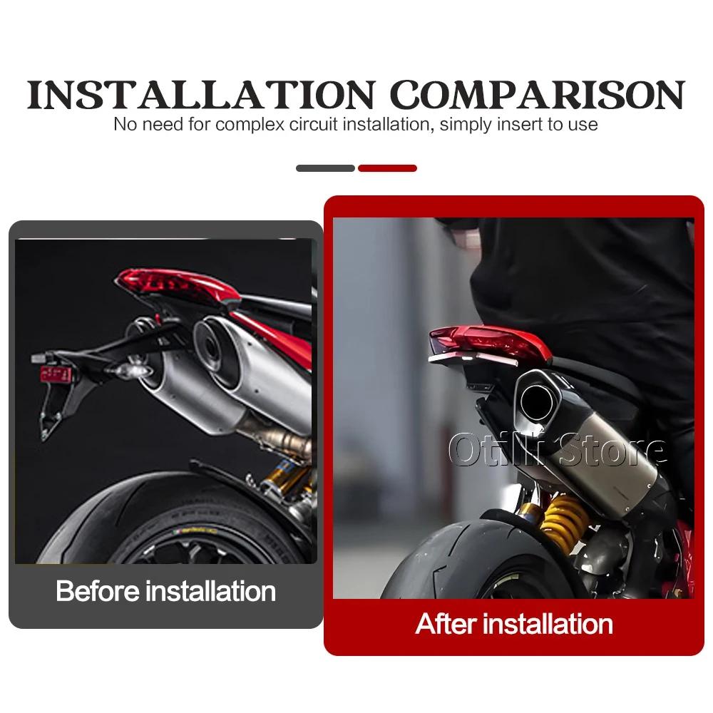 FOR Ducati Hypermotard 950 / SP 2018-2023 Motorcycle Rear License Plate Holder Bracket LED Tail Tidy Fender Eliminator Metals