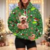 Women's Christmas Print Hoodie with Pet Pocket, Casual Long Sleeve Pullover Sweatshirt