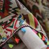 Bohemia Cotton Linen Curtain with Colorful Fringe Geometry Semi-shading Home Decor Thick Kitchen Short Curtain for Living Room