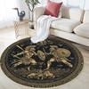 Warrior Art pattern round rug,Carpet Rug for Living Room Bedroom Playroom ,Non-slip Floor Mat,Holiday Gifts and Birthday Gifts.