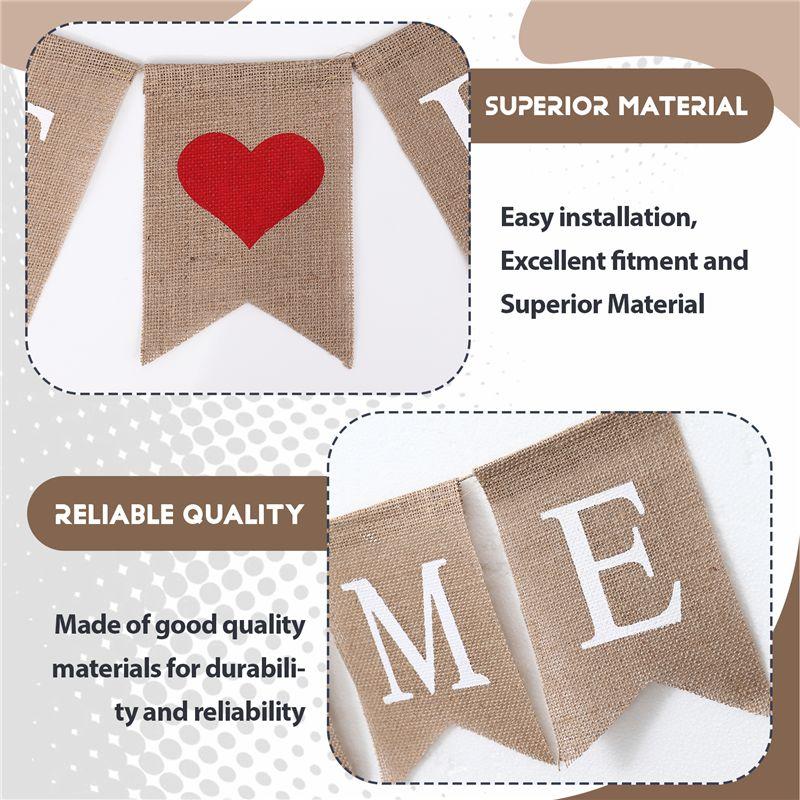 M-Modern-Welcome Home Banner Burlap Sign Party Buntings For Welcome Party Great For Baby Shower, Wedding Home Party Decor