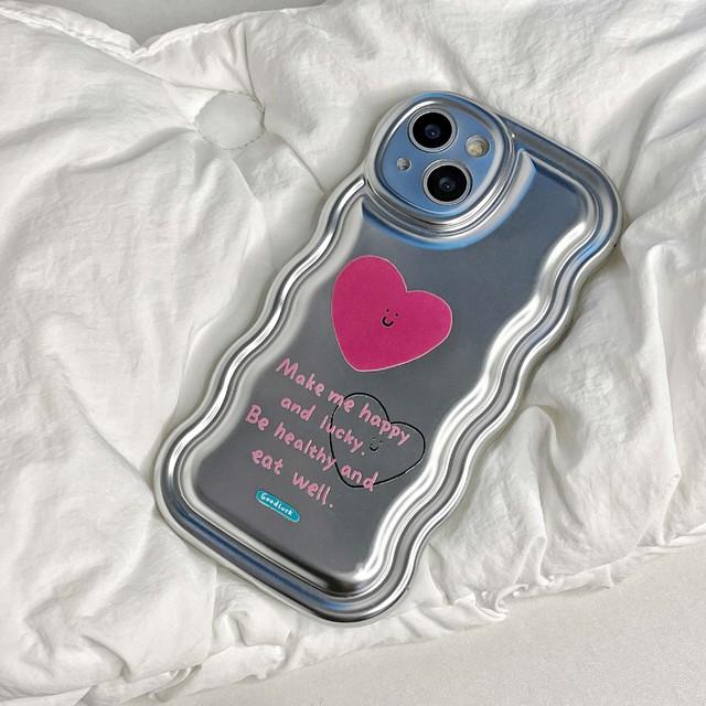 

Чехол для телефона Happy Smiley Cartoon Cute Love Ins Luck Heart для Iphone 11 12 Promax 13 14 Pro Max, волнистая нескользящая задняя крышка, чехол For iphone 14