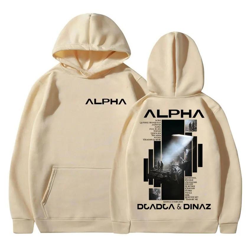 Rapero Alpha Djadja & Dinaz Tour 2025 New Album Hoodie Men's Aesthetics Retro Fashion High-quality Casual Hoodie