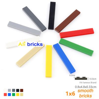 50 pièces Briques de Construction DIY Lisses 1x6 Briques Figurines 11 Couleurs Jouets Éducatifs Créatifs pour Enfants Taille Compatible Avec Marque