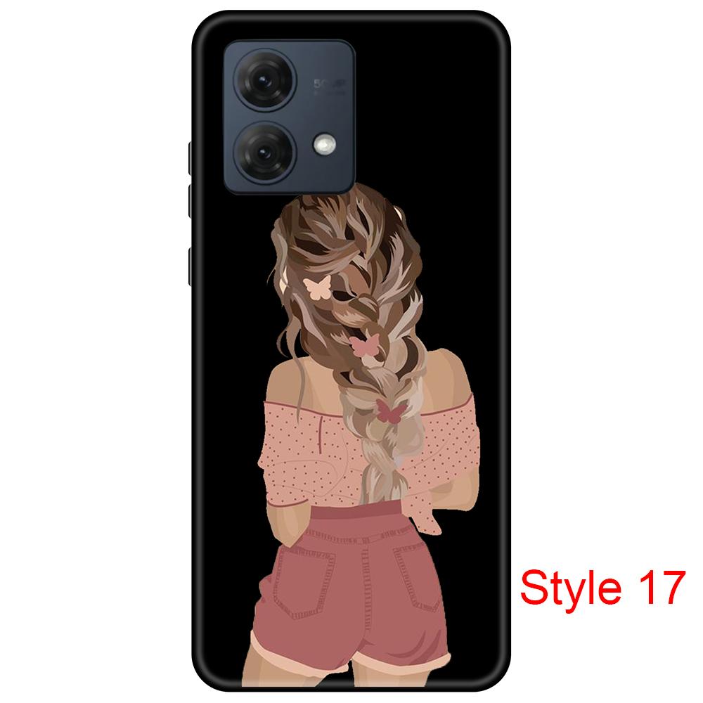 For Motorola Moto G84 Case Pretty Girl TPU Soft Silicone Cover Phone Cases for MotoG84 Protector Bumper Coque