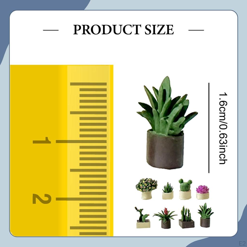 1:64 Scale Miniature Bonsai Plant Mini Potted Flower ,Fairy Garden,Dollhouse Plants Pot