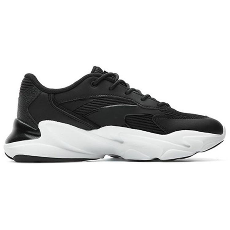 New Anta Cushioning Wear Resistant Low Top Chunky Sneakers Women's Black White 12818852-2