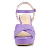 Allegra K Women's Slingback Sandals with Chunky Heels and Platforms, Light Purple, Size 24.5cm
