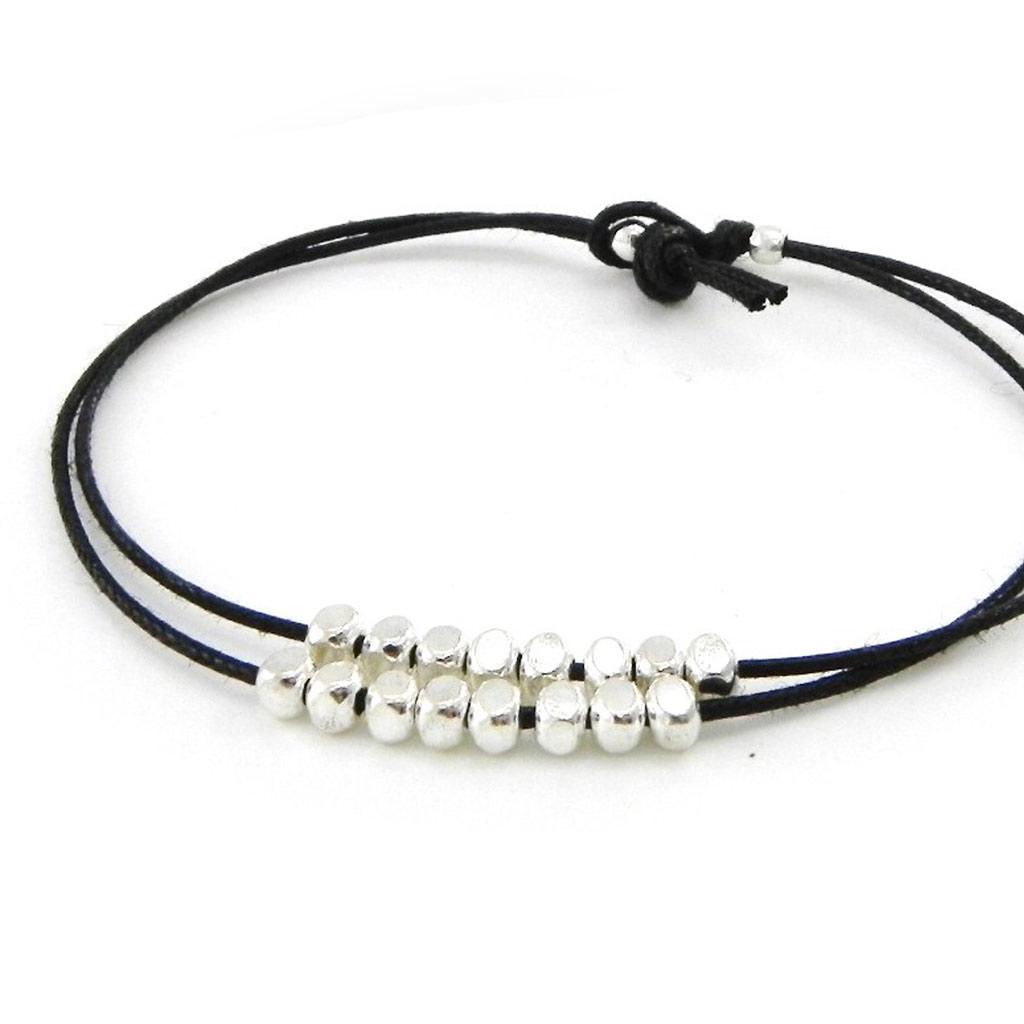 Les Trésors De Lily [I9116] - Stříbrný náramek 'Choreografie' černo-stříbrný - 22x3 mm