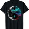 Glitch Yin Yang T-Shirt - Black, Unisex-Adults, Small