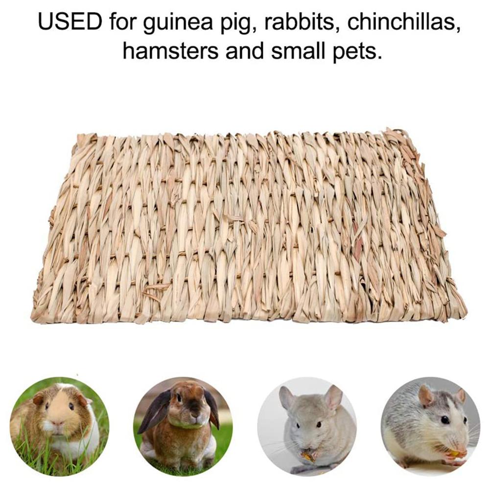 Straw Woven Pet Chew Mat Pad Pet House Cage Accessories For Hamster Rabbit Chinchilla Guinea Pig