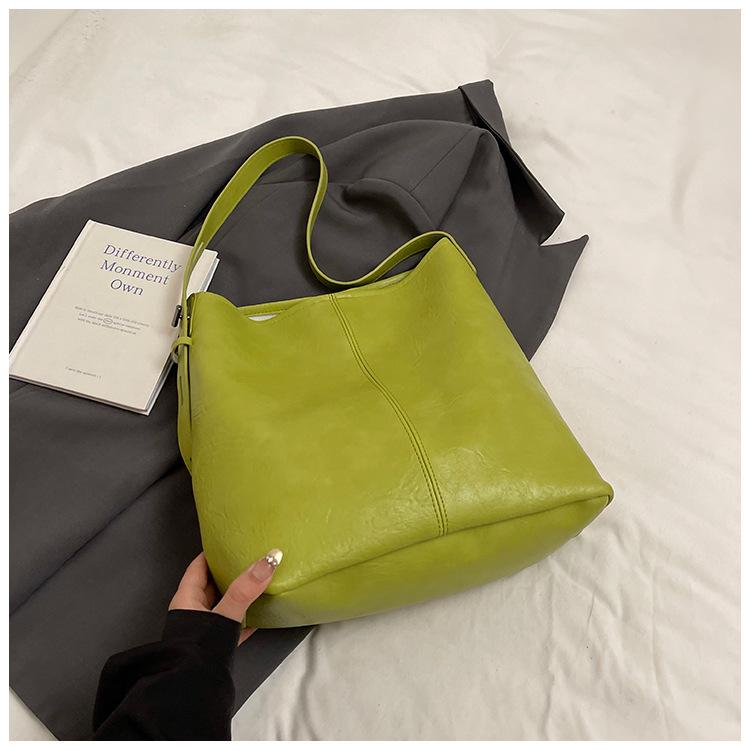 

Повседневная сумка большой вместимости женская 2025 новая модная простая наплечная сумка премиум сумка-ведро