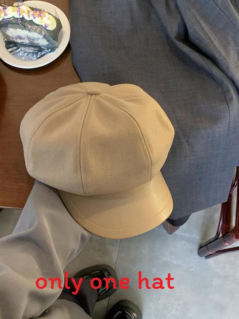 Eight Corner Hat With Embroidered Design For Autumn Winter Casual Womens Fashion